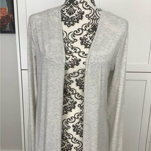 Light Gray Open Front Maxi Cardigan, Size Medium